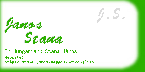 janos stana business card